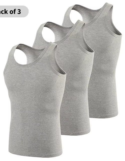 Load image into Gallery viewer, 1/3 Pack Four Seasons Men'S Cotton Joker Vest Teenagers Simple Fit Sports Fitness T-Shirt Middle-Aged Casual Sleeveless Shirt
