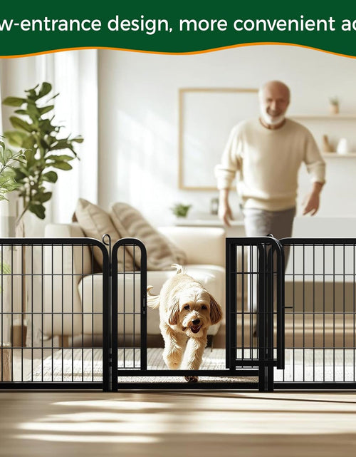 Load image into Gallery viewer, 24/32/40-Inch 8/16/32 Panel Heavy Duty Pet Playpen Dog Exercise Pen Cat Fence with Door Puppy Rabbits Portable Play Pen,Outdoor/Indoor,Black
