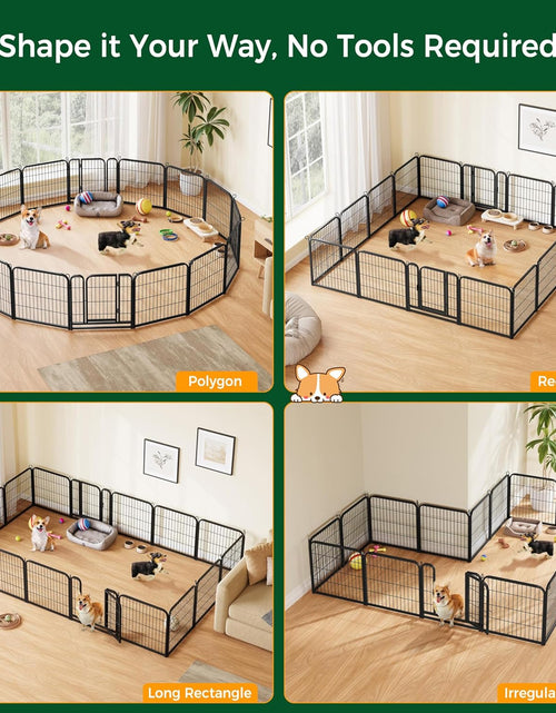 Load image into Gallery viewer, 24/32/40-Inch 8/16/32 Panel Heavy Duty Pet Playpen Dog Exercise Pen Cat Fence with Door Puppy Rabbits Portable Play Pen,Outdoor/Indoor,Black
