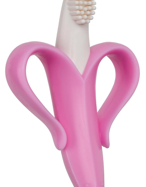 Load image into Gallery viewer, - Pink Banana Toothbrush, Training Teether Tooth Brush for Infant, Baby, and Toddler
