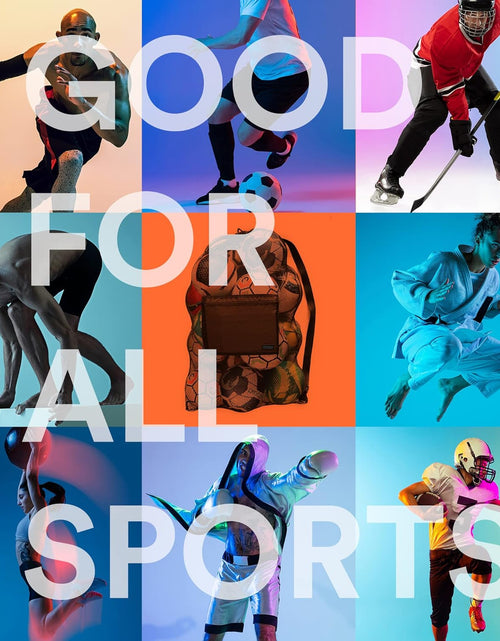 Load image into Gallery viewer, Extra Large Heavy Duty Mesh Bag. Best for Soccer Ball, Water Sports, Beach Cloth, Swimming Gears. Adjustable Shoulder Strap. Secure Side Pocket
