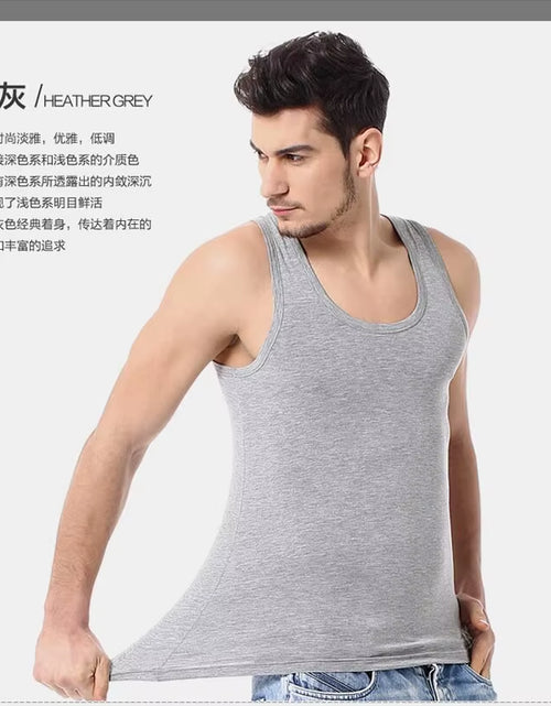 Load image into Gallery viewer, 1/3 Pack Four Seasons Men'S Cotton Joker Vest Teenagers Simple Fit Sports Fitness T-Shirt Middle-Aged Casual Sleeveless Shirt
