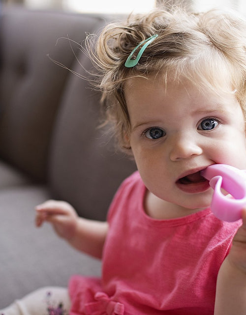 Load image into Gallery viewer, - Pink Banana Toothbrush, Training Teether Tooth Brush for Infant, Baby, and Toddler
