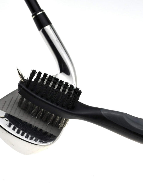 Load image into Gallery viewer, Microfiber Waffle Pattern Tri-Fold Golf Towel | Brush Tool Kit with Club Groove Cleaner, Retractable Extension Cord and Clip
