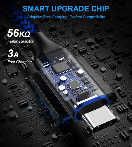 Extra Long USB C Cable [15Ft, 2-Pack],  Fast Charge 15 Feet USB a to USB Type C Cable 2.0, Super Durable Nylon Braided USB-C Charger Charging Cord - Blue