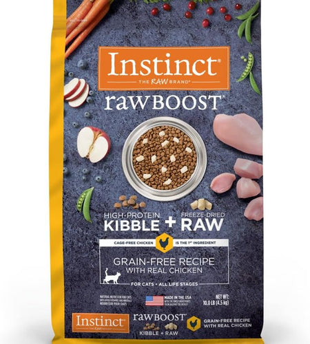 Raw Boost Grain Free Dry Cat Food, High Protein Kibble + Freeze Dried Raw Cat Food