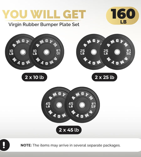 LB Bumper Plates Olympic Weight Plates, Bumper Weight Plates, Steel Insert, Strength Training