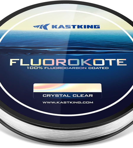 Fluorokote Fishing Line - 100% Pure Fluorocarbon Coated - 300Yds/274M 150Yds/137M Premium Spool - Upgrade from Mono Perfect Substitute Solid Fluorocarbon Line