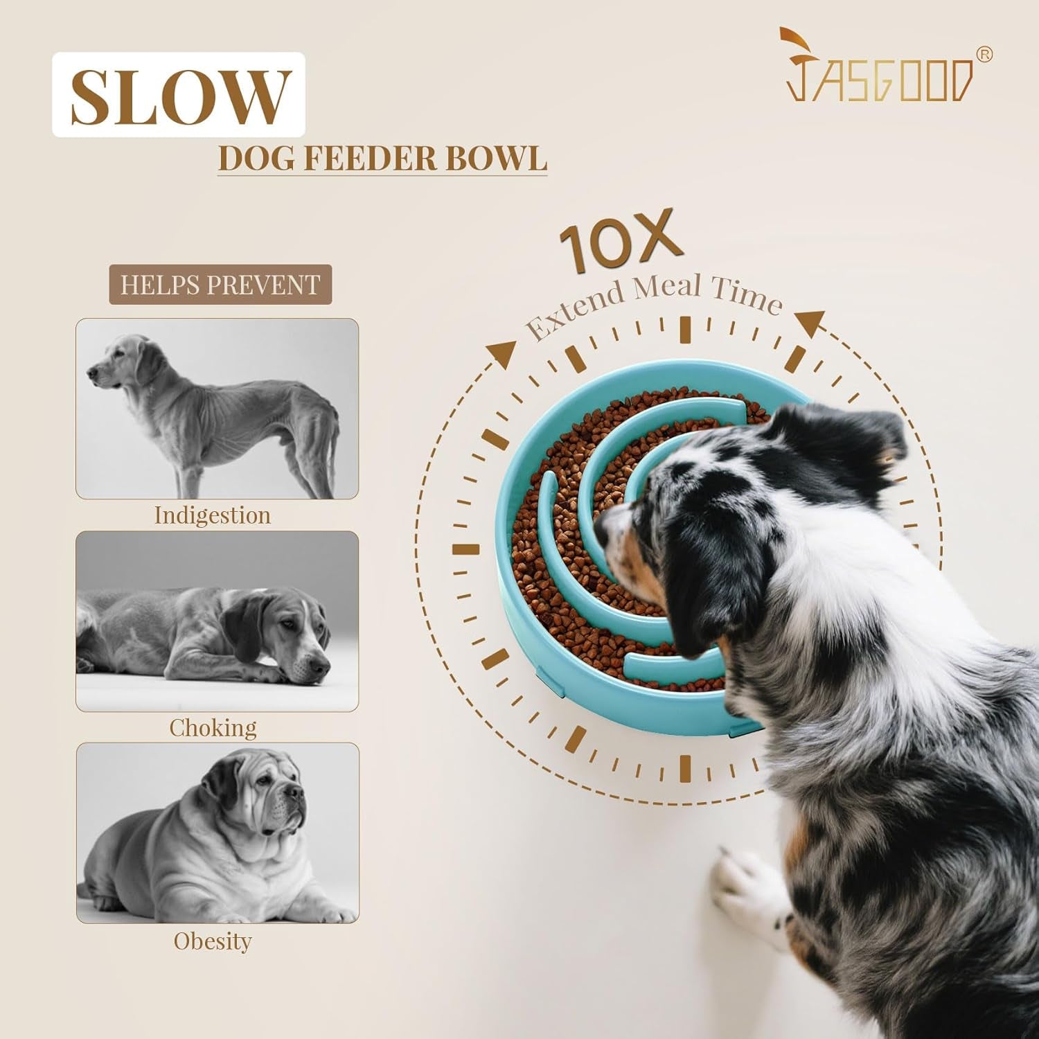 Slow Feeder Dogs Bowl for Large Dogs,Anti-Gulping Pet Slower Food Feeding Bowls Stop Bloat,Preventing Choking Healthy Design Dogs Bowl