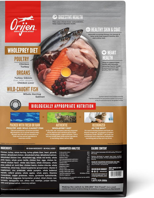 Load image into Gallery viewer, ® Dry Original Cat Food Premium, High Protein, Fresh &amp; Raw Animal Ingredients, 4Lb
