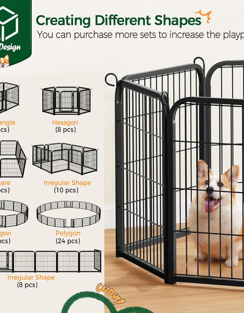 Load image into Gallery viewer, 24/32/40-Inch 8/16/32 Panel Heavy Duty Pet Playpen Dog Exercise Pen Cat Fence with Door Puppy Rabbits Portable Play Pen,Outdoor/Indoor,Black

