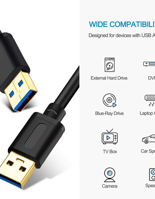 Load image into Gallery viewer, USB 3.0 a to a Male Cable 25Ft,Usb to USB Cable USB Male to Male Cable USB Cord with Gold-Plated Connector for Hard Drive Enclosures, DVD Player, Laptop Cooler(25Ft/8M)
