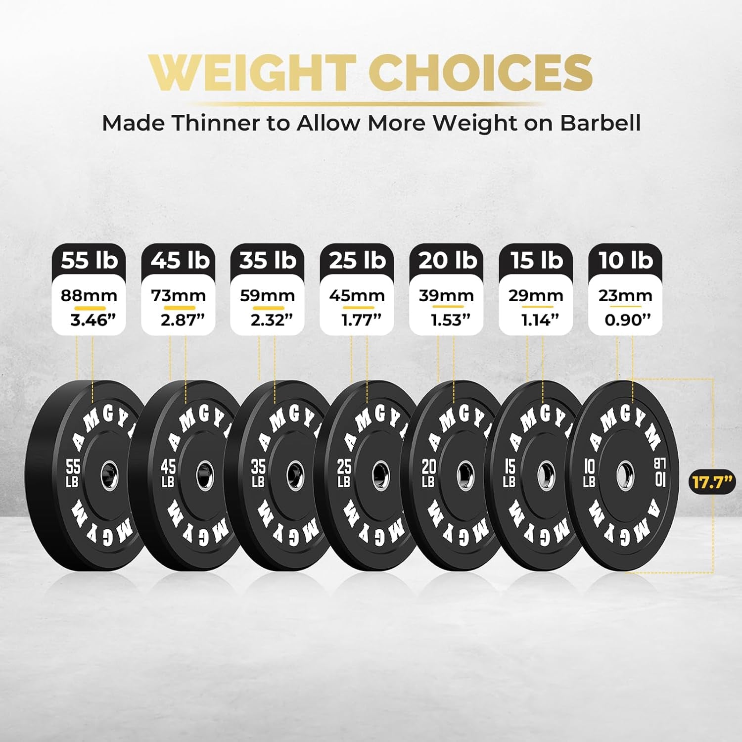 LB Bumper Plates Olympic Weight Plates, Bumper Weight Plates, Steel Insert, Strength Training