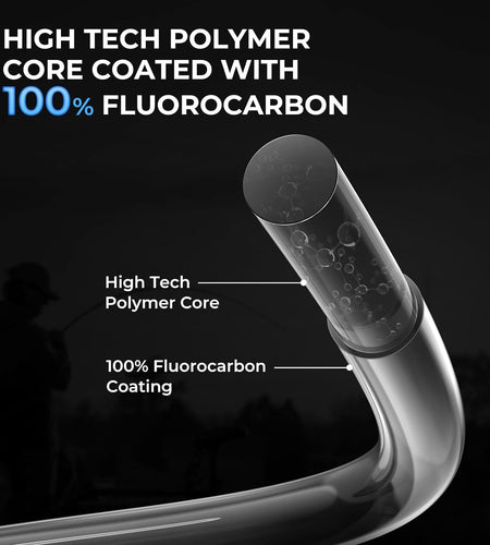 Fluorokote Fishing Line - 100% Pure Fluorocarbon Coated - 300Yds/274M 150Yds/137M Premium Spool - Upgrade from Mono Perfect Substitute Solid Fluorocarbon Line