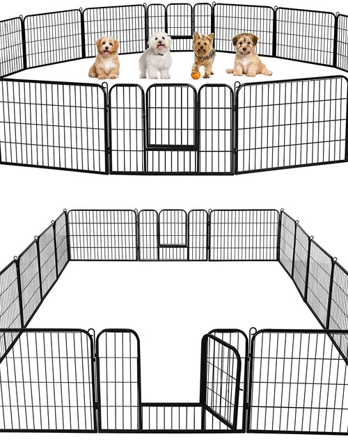 Load image into Gallery viewer, 24/32/40-Inch 8/16/32 Panel Heavy Duty Pet Playpen Dog Exercise Pen Cat Fence with Door Puppy Rabbits Portable Play Pen,Outdoor/Indoor,Black
