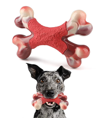 Large Dog Chew Toy for Aggressive Chewers- Tough Dog Toys Indestructible Bone Dog Toy,Nylon Durable Dog Teething Chew Dog Toys for Large/Medium Dogs